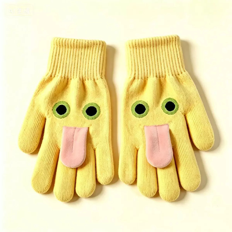 Cute and Quirky Milk Dragon Tongue-Out Gloves, Unisex Couple Socks, Versatile Student Trendy Socks, Sports Socks, Trendy Milk Baby Socks