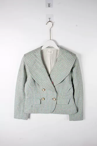 Винтажный ретро весенне-летний стиль, новый стиль, твидовый шерстяной пиджак с матовой отделкой и золотом K59