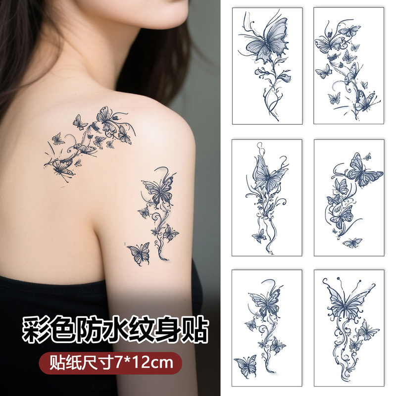Colorful Tattoo Stickers Waterproof for Men and Women, Long-Lasting Scar Cover Set, Butterfly Temporary Tattoo Stickers, Personalized