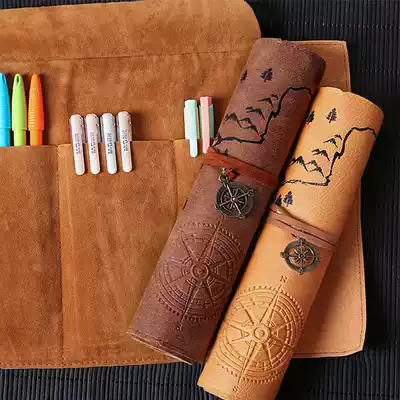 Korean version of the creative junior high school student pencil curtain roll pencil bag boys and girls simple stationery box large capacity primary school pencil box