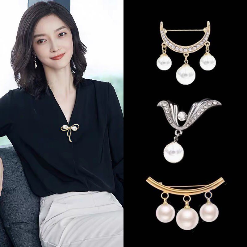 Atmospheric Pearl Brooch Brooch Chest Flowers Neckline Anti-Walk Light Buttoned Clothes Cardiotheca 100 Hitch Fashion Accessories