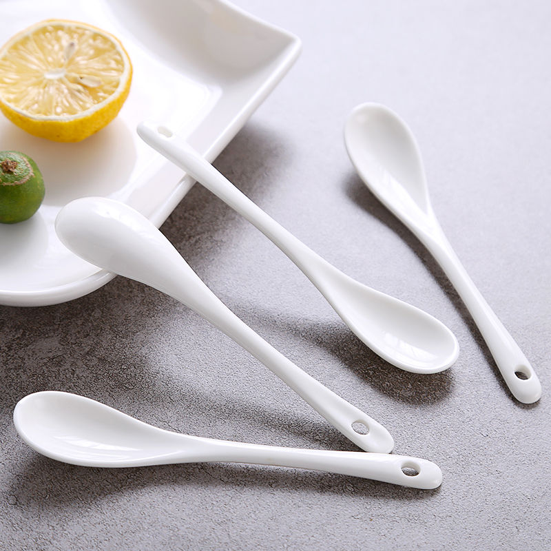 Coffee spoon seasoning spoon seasoning spoon mixing spoon small spoon ceramic cup can salt chili kitchen baby feeding pure white