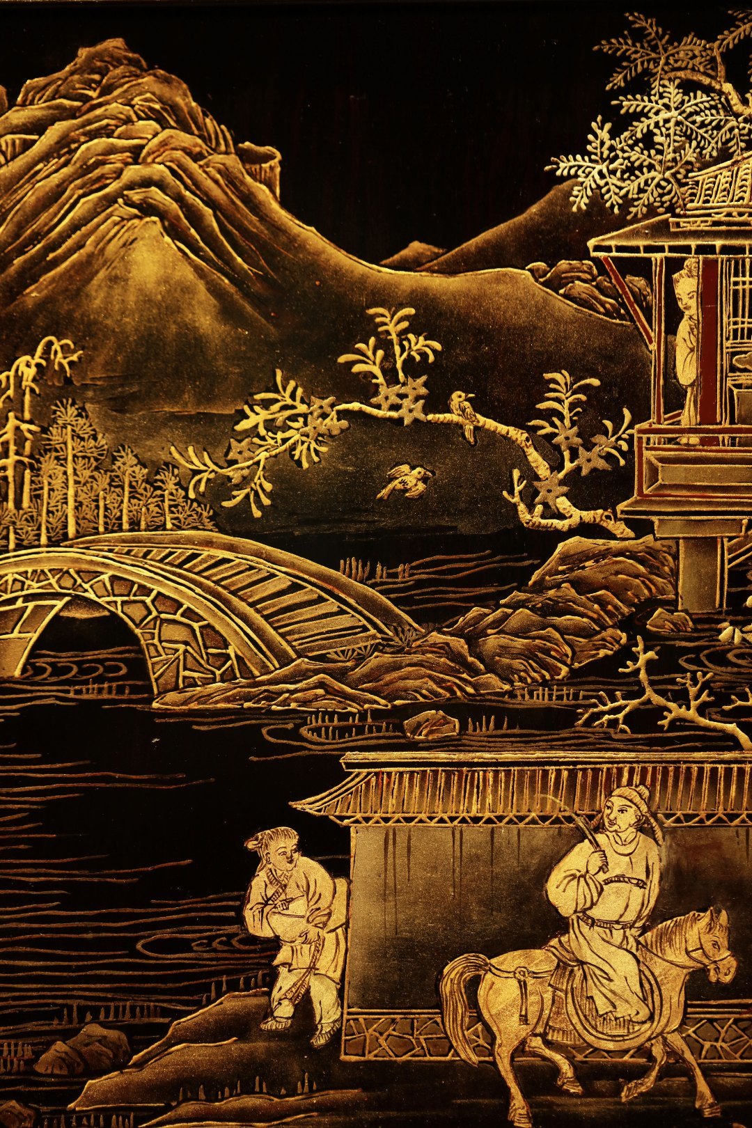 🏮古韵新风！依家紫光檀x大漆描金插屏，让你的书房秒变艺术品
