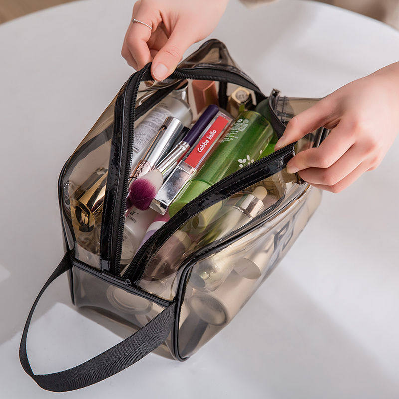 Transparent cosmetic bag female net red ins waterproof portable travel large-capacity cosmetic storage bag pvc wash bag small
