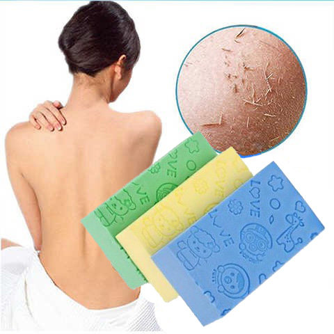 (Upgraded Painless Artifact for Bathing) Strong Embossed Sponge Bath Wipe Baby Adult Rubbing Ash Rubbing Back and Bathing Towel