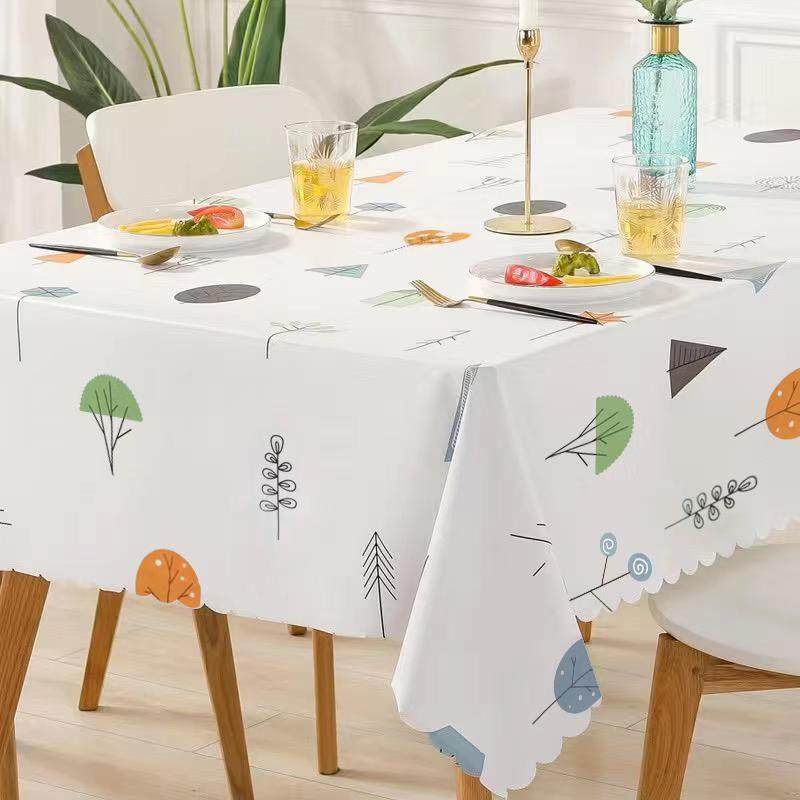 Living room tablecloth waterproof anti-scalding anti-oil wash-free pvc coffee table tablecloth Nordic net red ins rectangular tablecloth mat