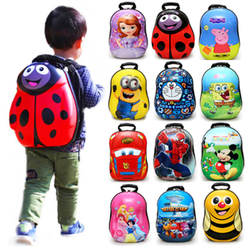 Children's school bag Kindergarten boy girl Primary school student 3-6 years old Double shoulder bag baby cartoon eggshell small school bag