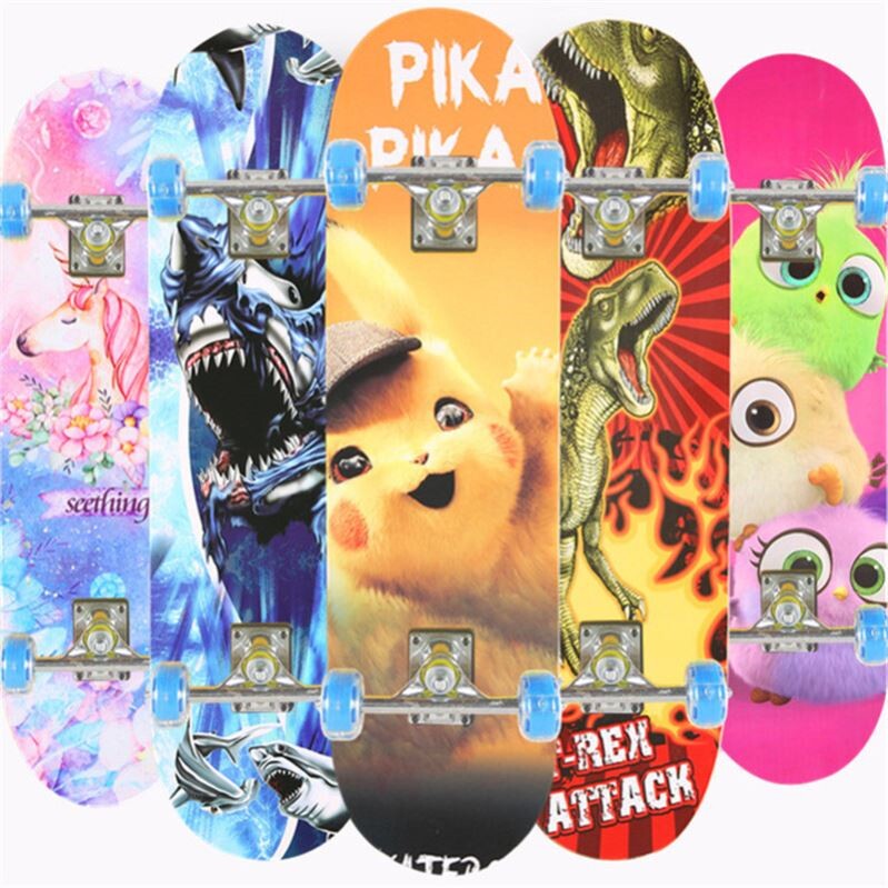 Four-wheel skateboard beginner children 5-12 years old boys and girls 8-15 teenagers luminous paddle skate rocker