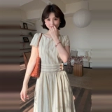 Летний приталенный корсет, длинная юбка, французский стиль, короткий рукав, подходит для подростков