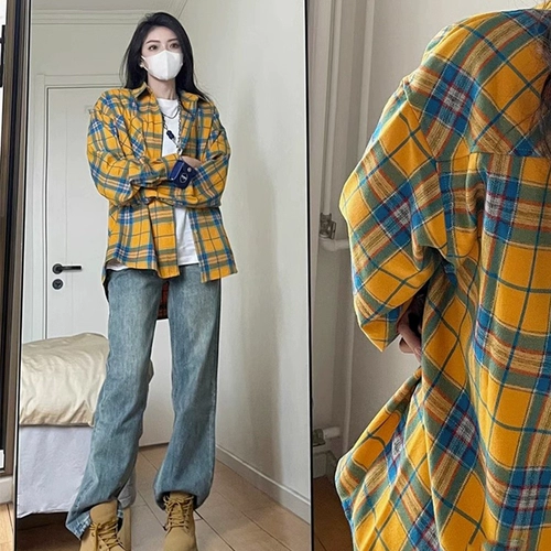 Желтая летняя рубашка, куртка, небольшой лонгслив, французский стиль, 2025 года, подходит для подростков, защита от солнца