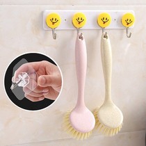 Kitchen cleaning dishwashing brush can be hung non-oil long handle wheat straw washing pan brush dishwashing pan artifact