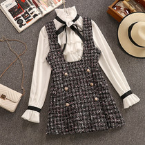2020 Autumn Winter 2 Piece Set Overalls Dress Women Elegant