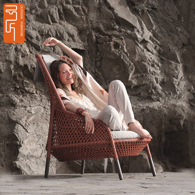 Rattan Outdoor Sofa Leisure Rattan Chair Combination Sunscreen Waterproof Courtyard Open-air Garden Hotel Balcony Outdoor Furniture