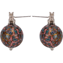 Dongguan lacquer earrings lacquerware cat jewelry earrings light luxury retro high-end elegant Sui Yahua