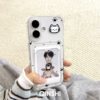Pixel Kitten Card Holder Can Hold Polaroid Photos, Suitable for Apple 17/16 Pro Max Phone Case, 15/13 Soft Rubber, 11 Full Coverage, X/Xs Anti-Drop Airbag, Star-Chasing