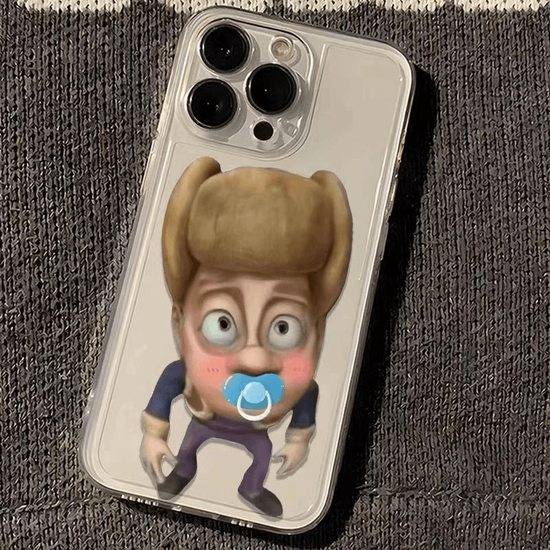 Funny Pacifier Bald Roommate Best Friend Phone Case Suitable for Apple 17/16 Pro Max Phone Case iPhone 15 New Model Apple 14/13/12 High Transparency