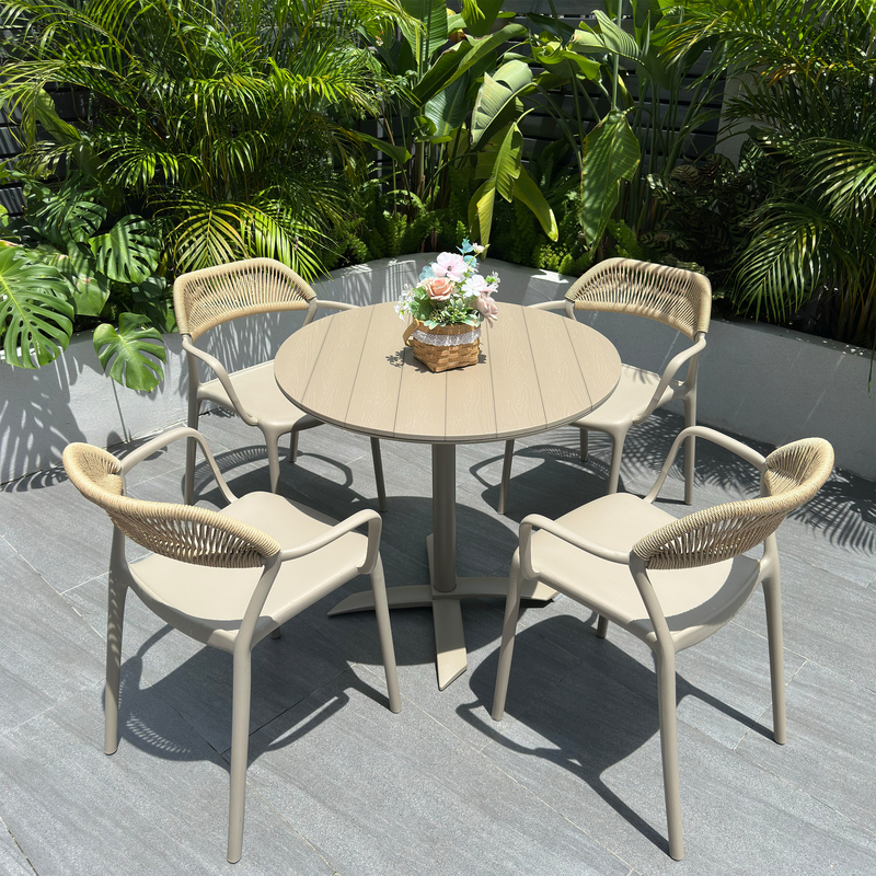 Outdoor Negotiation Tables and Chairs, Milk Tea Shop, Cafe, Colorful Open-Air Trendy Set Combination Design, Simple and Casual Courtyard