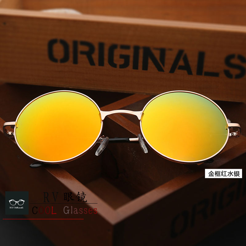 Gold Frame Red MercuryArticle 5 Realization Sunglasses cos Sunglasses Round frame Sunglasses Retro The Republic of China personality Create Funny meaning circular Hip hop fashion