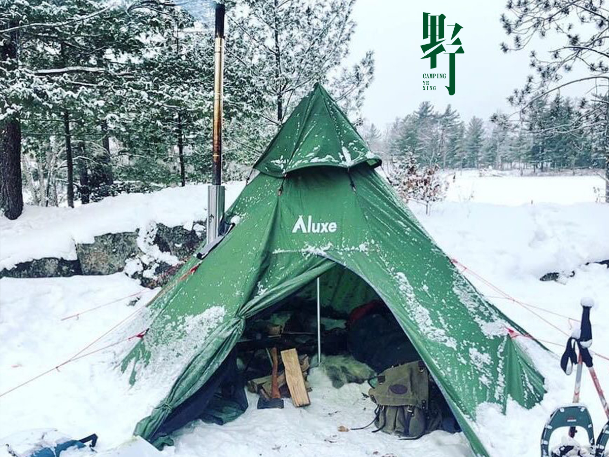 LUXE Megahorn Outdoor Four Seasons Tent Camping Wood Stove Pyramid Lightweight Single Layer Army Green Exquisite
