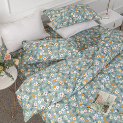 Cotton Floral Duvet Cover Single Piece Winter Pure Cotton Green Small Floral Girls' Dormitory Single Bed Floral Quilt Cover Ins Style