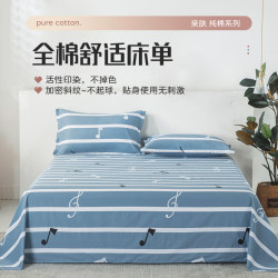 Single Piece Pure Cotton Bed Sheet 100% Cotton Dormitory Single Student 1.5m Three-Piece Set of Quilt Cover and Pillowcase for Children Summer