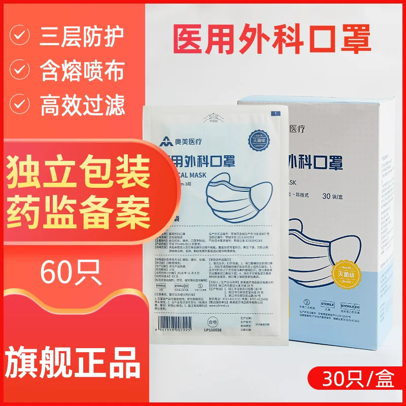 Disposable light and thin breathable medical mask, high quality pack