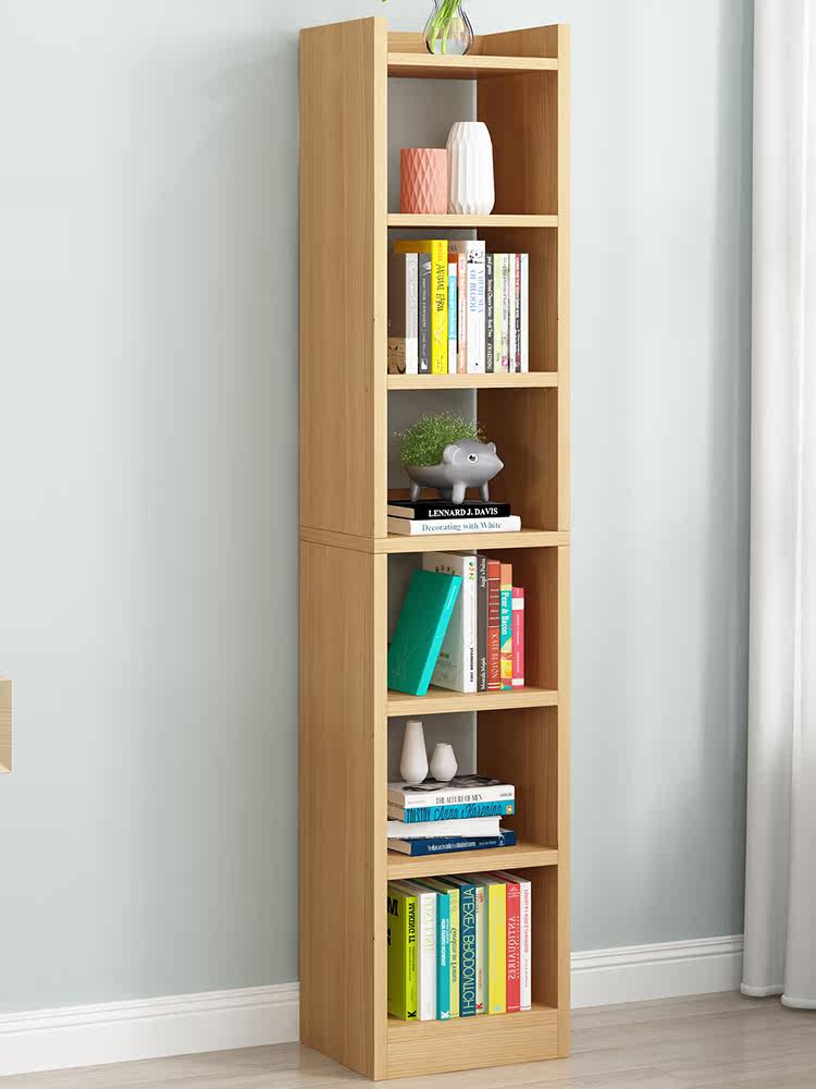 Simple corner bookshelf floor-to-ceiling home shelf living room adjustable narrow cabinet children's bedroom crevice with door cabinet