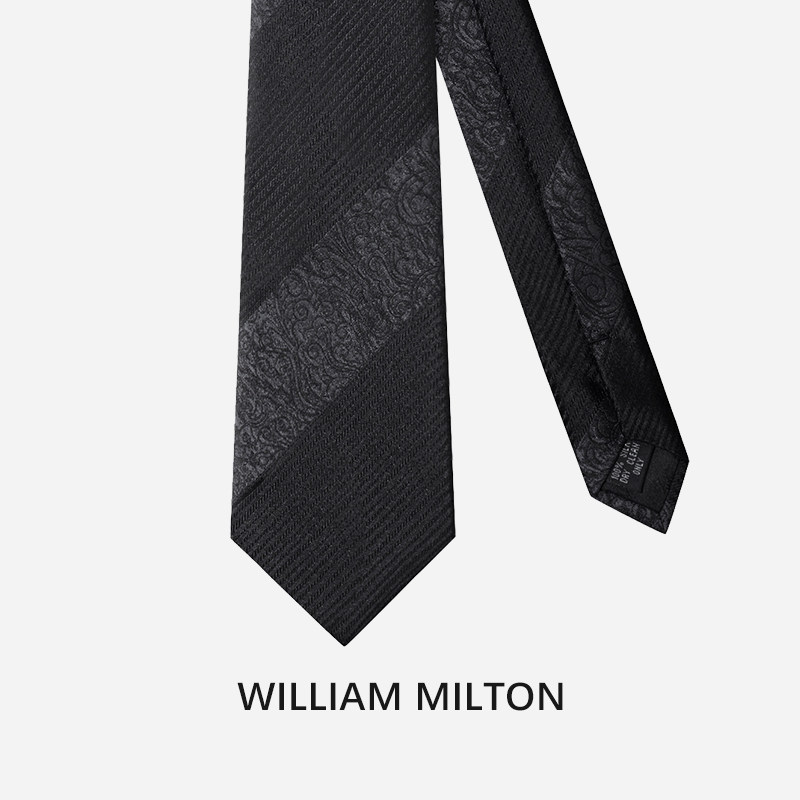 WILLIAM MILTON New Ink Shadow Striped Silk Tie for Men, Formal and Casual Gift Box
