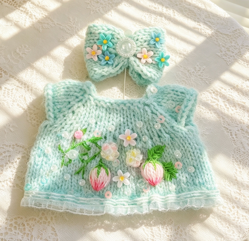 Doll Clothes, Stick-Knitted Bear Yarn Sweater, Embroidered Cute Pants, Gift, Outfit Accessories Doll Clothes, Stick-Knitted Bear Yarn Sweater, Embroidered Cute Pants, Gift, Outfit Accessories