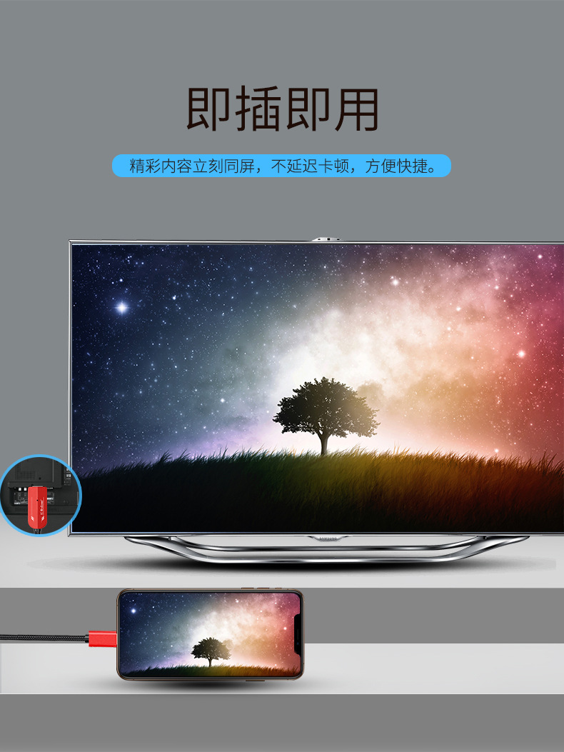 Applicable to Apple mobile phone connecting TV lightning to hdmi screen projection line IPAD display projector