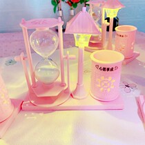 Student Gift White Sand Leakage Discoloration Small Night Light Pendulum Pieces Children Pen Holder Girl Creative Fashion Streaming Sands Street Lamp