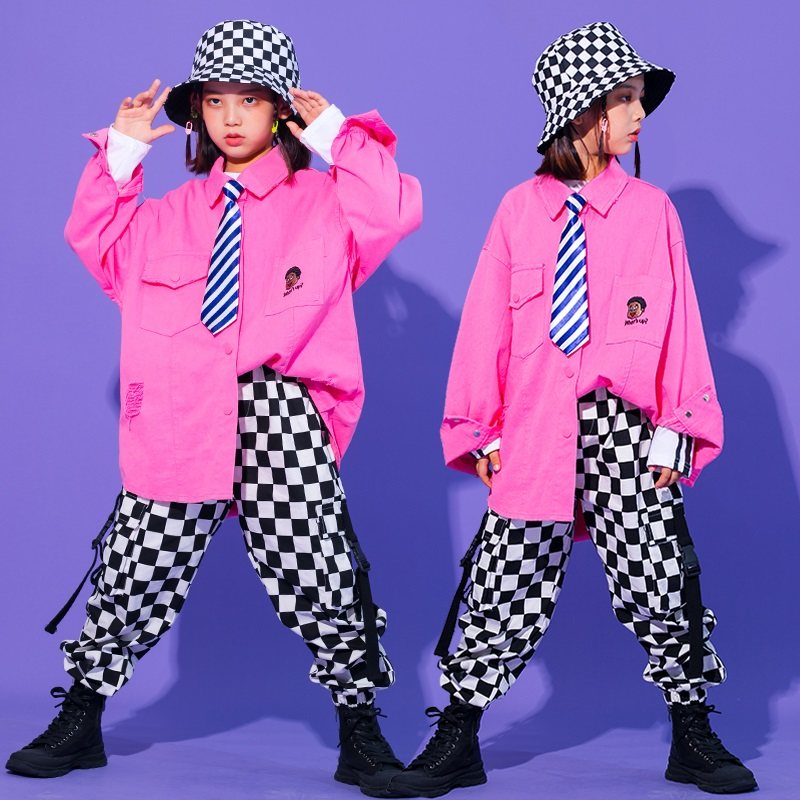 Children's street dance fashion clothes New Year's Day festive costumes girls jazz dance personality model T stage catwalk hip-hop suit