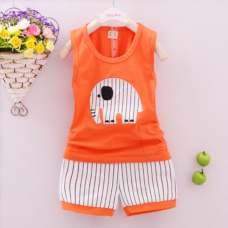 Chàng trai phù hợp với mùa hè vest bộ với quần short đẹp trai sling không khí 2 bé không tay bé bông 1-3 tuổi bé thủy triều.