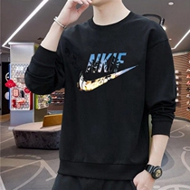 Brand discount tide brand spring and autumn long-sleeved round neck sports sweater loose casual mens tops bottoming shirt T-shirt