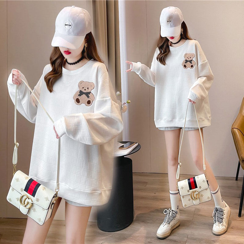 Pregnant Woman Spring Dress Long Sleeve Blouse 2022 New Pregnant Woman Thin cotton T suit Spring autumn season Long sleeves thick cotton T Two sets