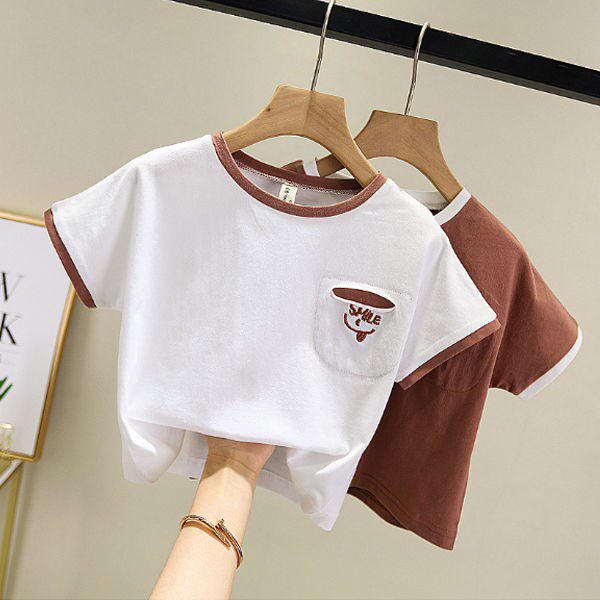Cotton boy short-sleeved t-shirt 2022 children's clothing new children's summer male baby loose summer clothing female baby clothes