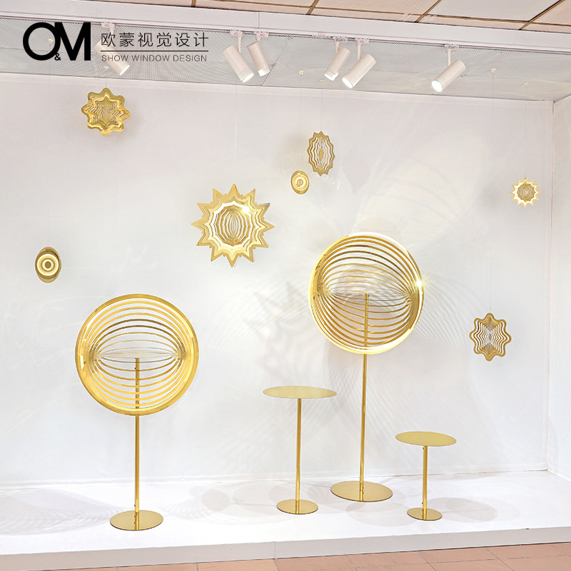 OM Vision Jewelry shop window decoration metal ornaments props Christmas shoes and bags store display display stand