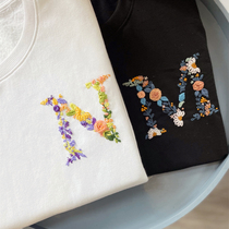 Last name letter embroidered diy handmade materials packaged clothes with cap for boyfriends birthday present