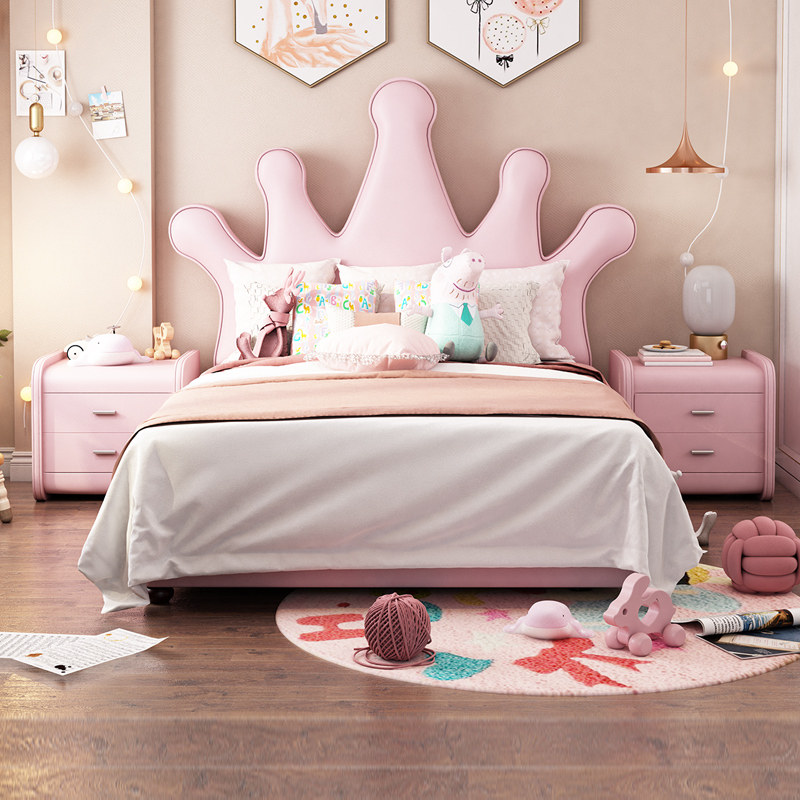 Nordic Pink Princess Bed American Children Girls Dream Brief Modern 1 2 m 1 5 m Light Lavish Bed