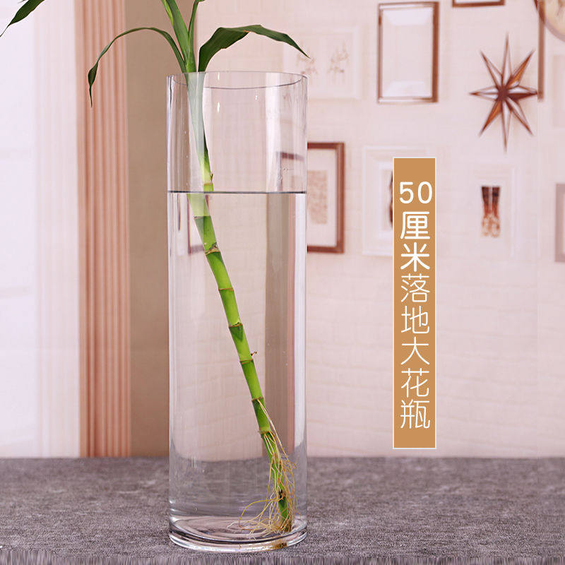 Korean wedding road leading acrylic vase Fugui Bamboo Plastic Round Straight Cylinder Flowers Wake Up Bucket Make-up Empty Bottle Containing