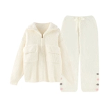 Демисезонная зимняя удерживающая тепло пижама, коралловый бархатный комплект, свободный крой