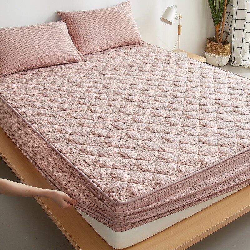 Mengjie Home Textiles Class A maternal and child-grade thickened quilted bed cover single piece pure cotton 100 cotton mattress all-inclusive anti-skid and dust-proof