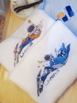 Li Ning Nike astronaut Sticky whale small red book embroidered handmade diy material bag embroidered T-shirt for lovers