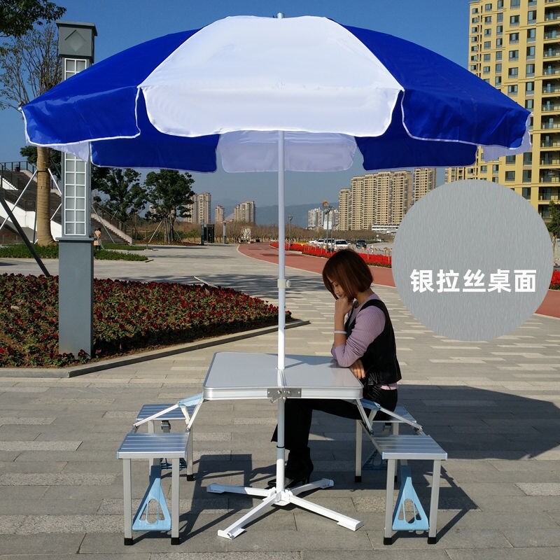 Outdoor folding table and chair integrated portable camping table exhibition industry self-driving tour barbecue aluminum alloy loaded car table