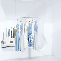 Wire rope suspension display stand stainless steel clothing store hanger ceiling shelf silver upper Wall mens and womens childrens clothing hanger