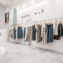 Clothing store hanging clothes bar display stainless steel metal silver clothes rack womens shelf floor standing wall display rack