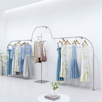 Clothing clothes shop hangers creative shape stainless steel fashion display rack womens shelves wall display rack