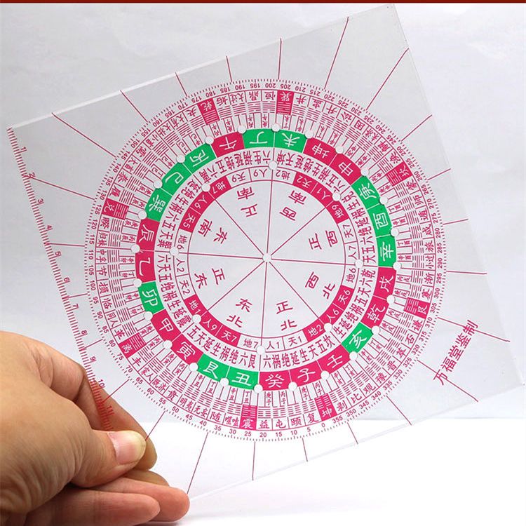High Precision Transparent Compass Stand Polar Ruler Gossip Feng Shui 48 Holes Eight Residence Style Layout Professional 24 Mountain flyover to-Taobao