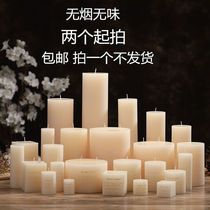 Cylindrical candle cylindrical smoke-free and tasteless ivory white size household candle for a Buddhist cooking tea birthday Western meal