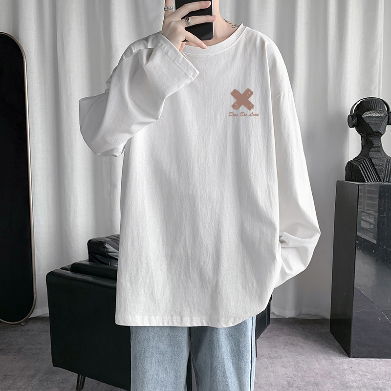 Men's Pure Cotton Long-Sleeve T-Shirt, New Spring and Autumn Style, Inner Layer Top, ins Trendy Brand, Loose Casual Base Shirt, Thin Style Men's Pure Cotton Long-Sleeve T-Shirt, New Spring and Autumn Style, Inner Layer Top, ins Trendy Brand, Loose Casual Base Shirt, Thin Style